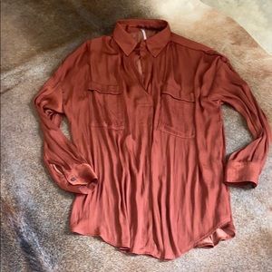Free People Rust Silky Tunic S